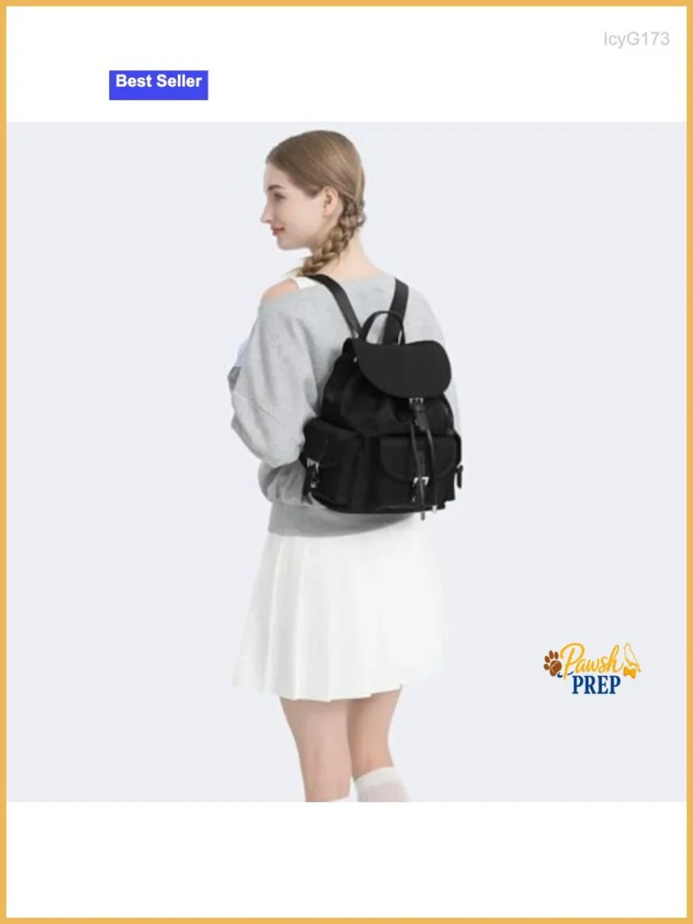 Lightweight Nylon Backpack with Multiple Pockets and Adjustable Straps